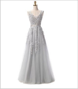 Lace Beading Evening Dresses Bride Banquet Elegant Floor-length Robe De Soiree Sexy Backless Long Party Prom Dress