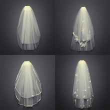 Load image into Gallery viewer, 18 Variety Bride Tulle Lace Veil Headdress Marry Cathedral Wedding Dress DIY White Mesh Sequin Fabric Shooting Beach Accessories