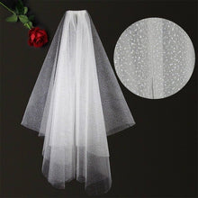 Load image into Gallery viewer, 18 Variety Bride Tulle Lace Veil Headdress Marry Cathedral Wedding Dress DIY White Mesh Sequin Fabric Shooting Beach Accessories
